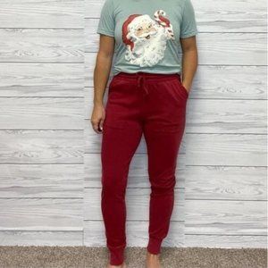 Knit Joggers - Burgundy